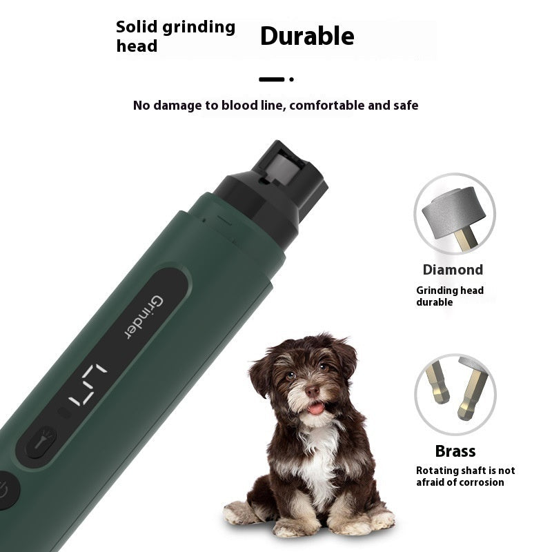 Electric Pet Nail Grinder — Quiet, Rechargeable & 5-Speed | Happy Tails