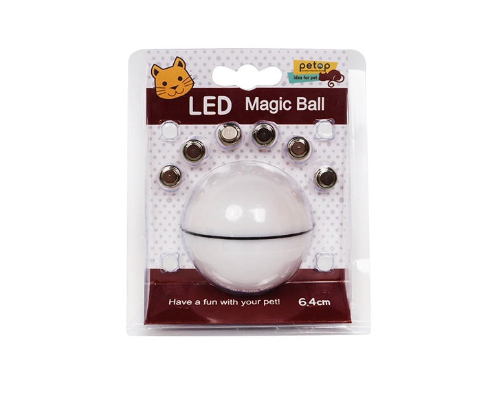360° LED Rolling Cat Toy Ball – USB Rechargeable Interactive Ball with Catnip & Feathers