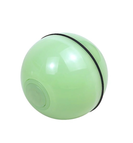 360° LED Rolling Cat Toy Ball – USB Rechargeable Interactive Ball with Catnip & Feathers