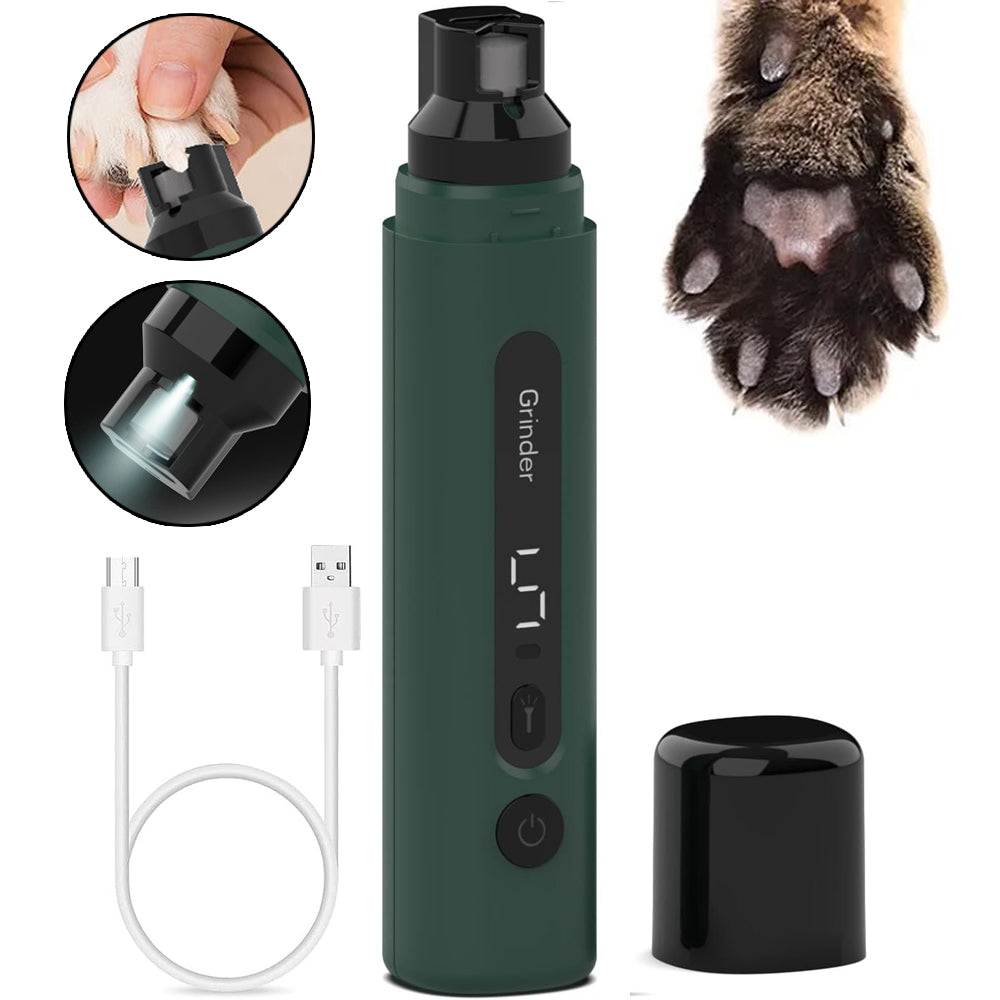 Electric Pet Nail Grinder — Quiet, Rechargeable & 5-Speed | Happy Tails