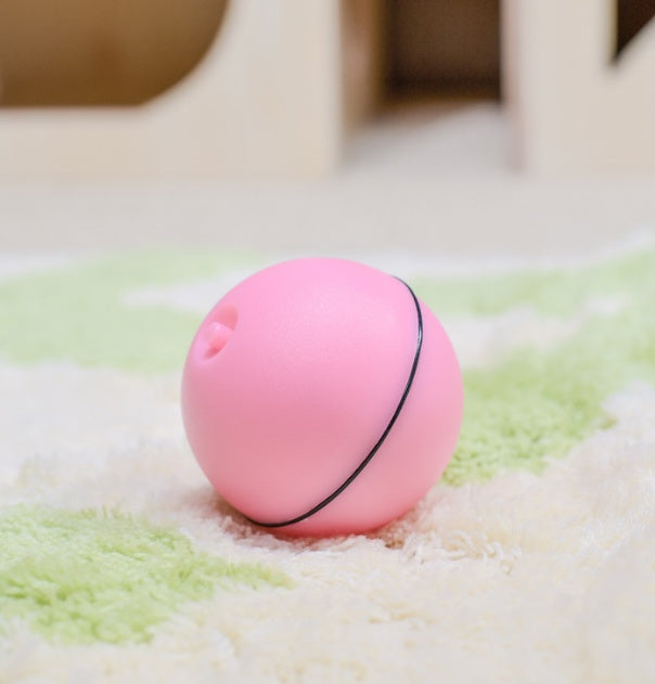 360° LED Rolling Cat Toy Ball – USB Rechargeable Interactive Ball with Catnip & Feathers