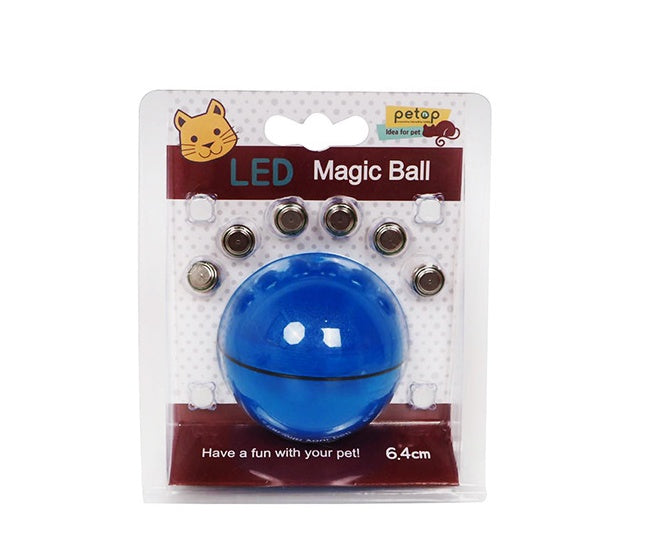 360° LED Rolling Cat Toy Ball – USB Rechargeable Interactive Ball with Catnip & Feathers