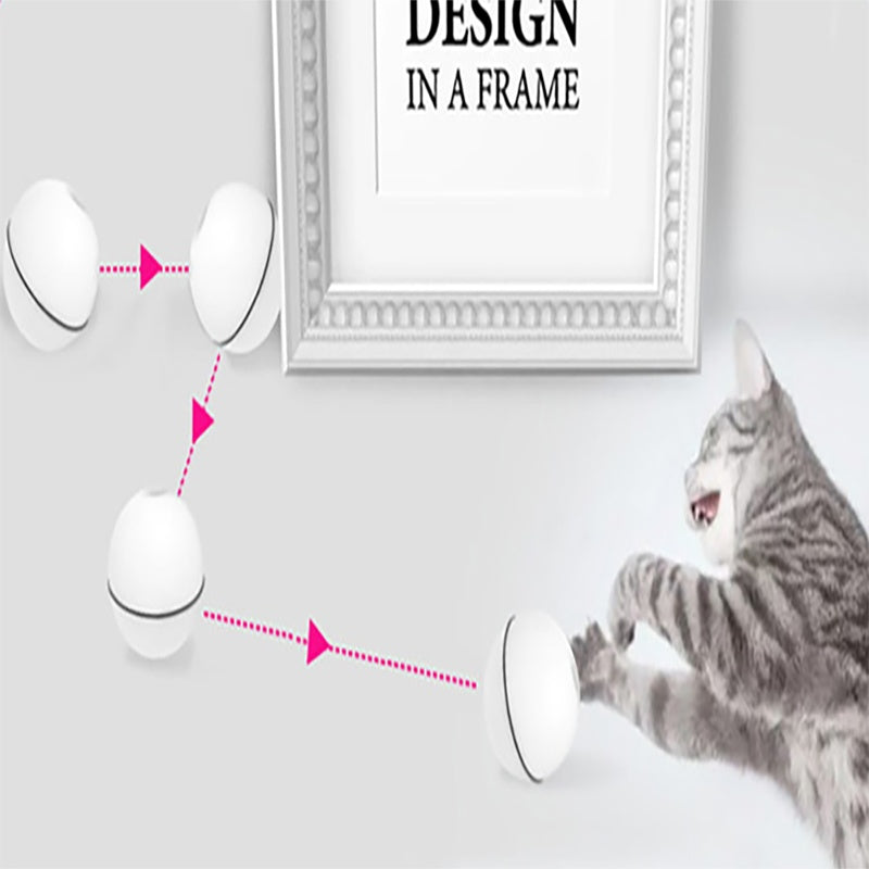 360° LED Rolling Cat Toy Ball – USB Rechargeable Interactive Ball with Catnip & Feathers