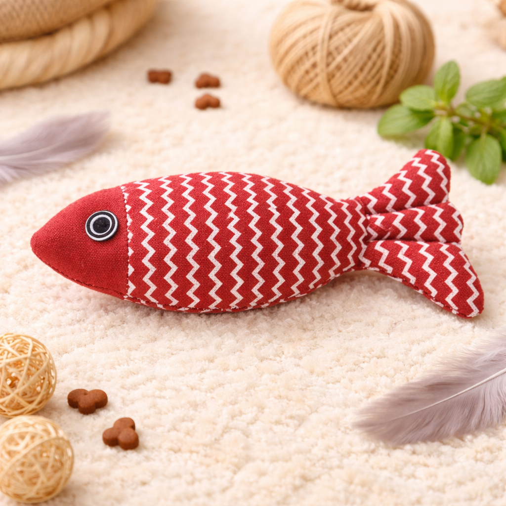 Fish Catnip Kicker Toy for Cats – Interactive Chew & Kick Pillow
