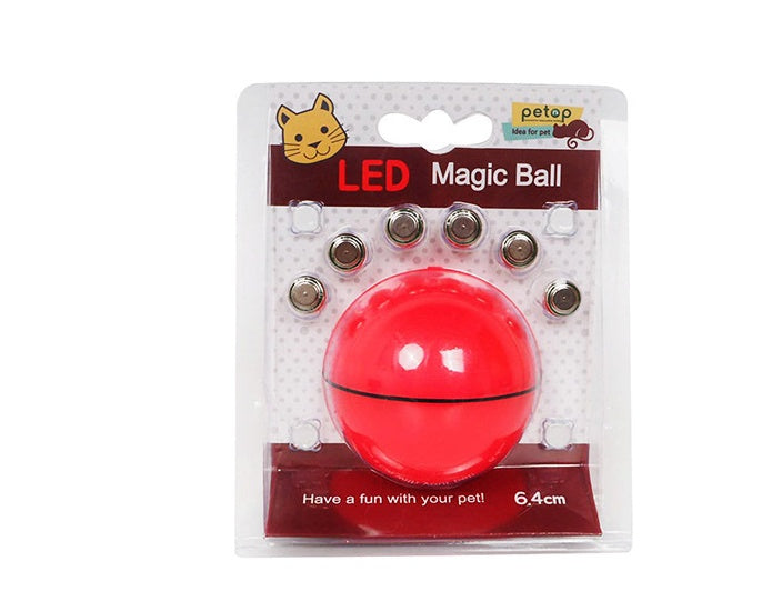 360° LED Rolling Cat Toy Ball – USB Rechargeable Interactive Ball with Catnip & Feathers