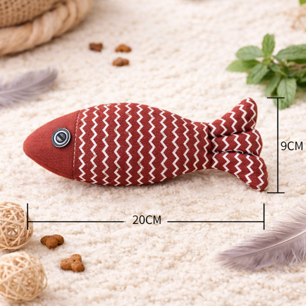 Fish Catnip Kicker Toy for Cats – Interactive Chew & Kick Pillow