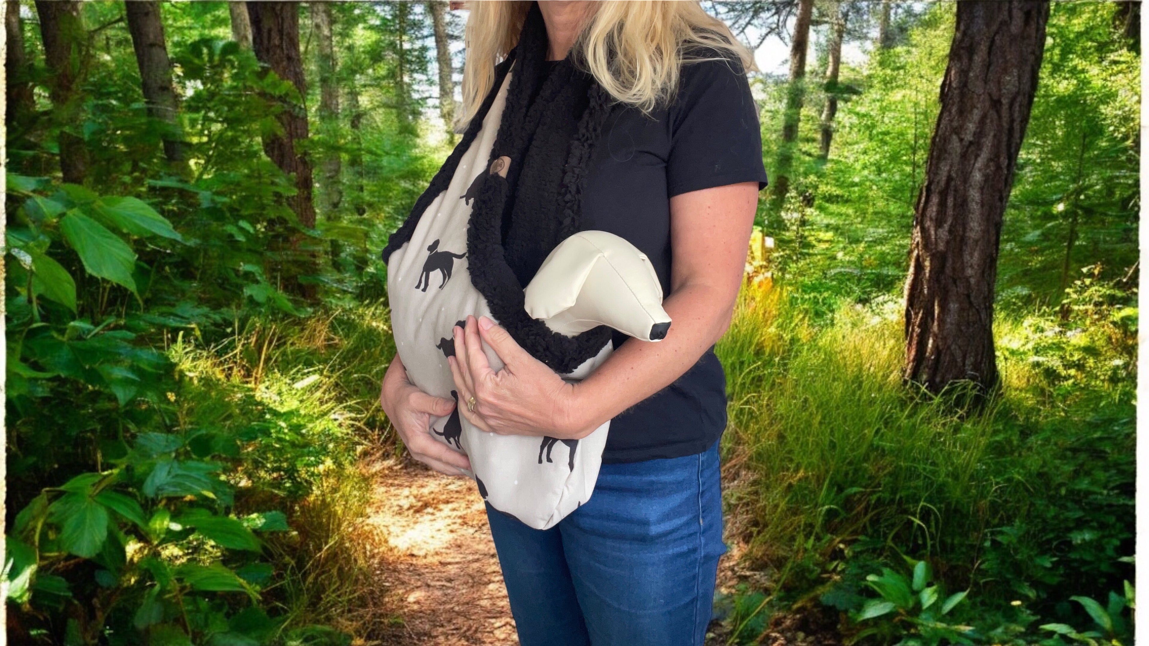 Luxury Puppy & Small Dog Carrier Sling — Dog Print Cotton | The Walter Collection