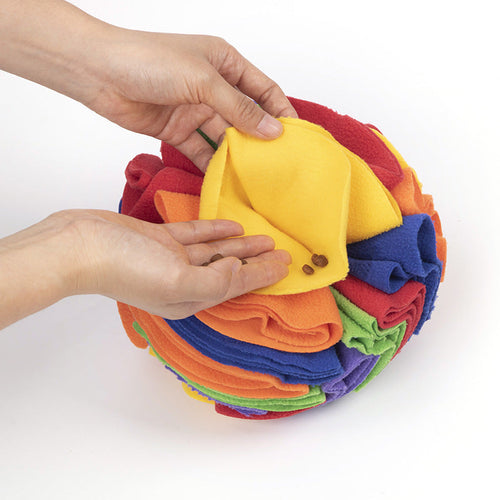 Dog Snuffle Ball – Polar Fleece Enrichment Toy for Dogs & Cats - Happy Tails