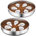 Feedoo Slow Feeder Dog Bowl – Stainless Steel, Non-Slip, Dishwasher Safe (2 Pack)