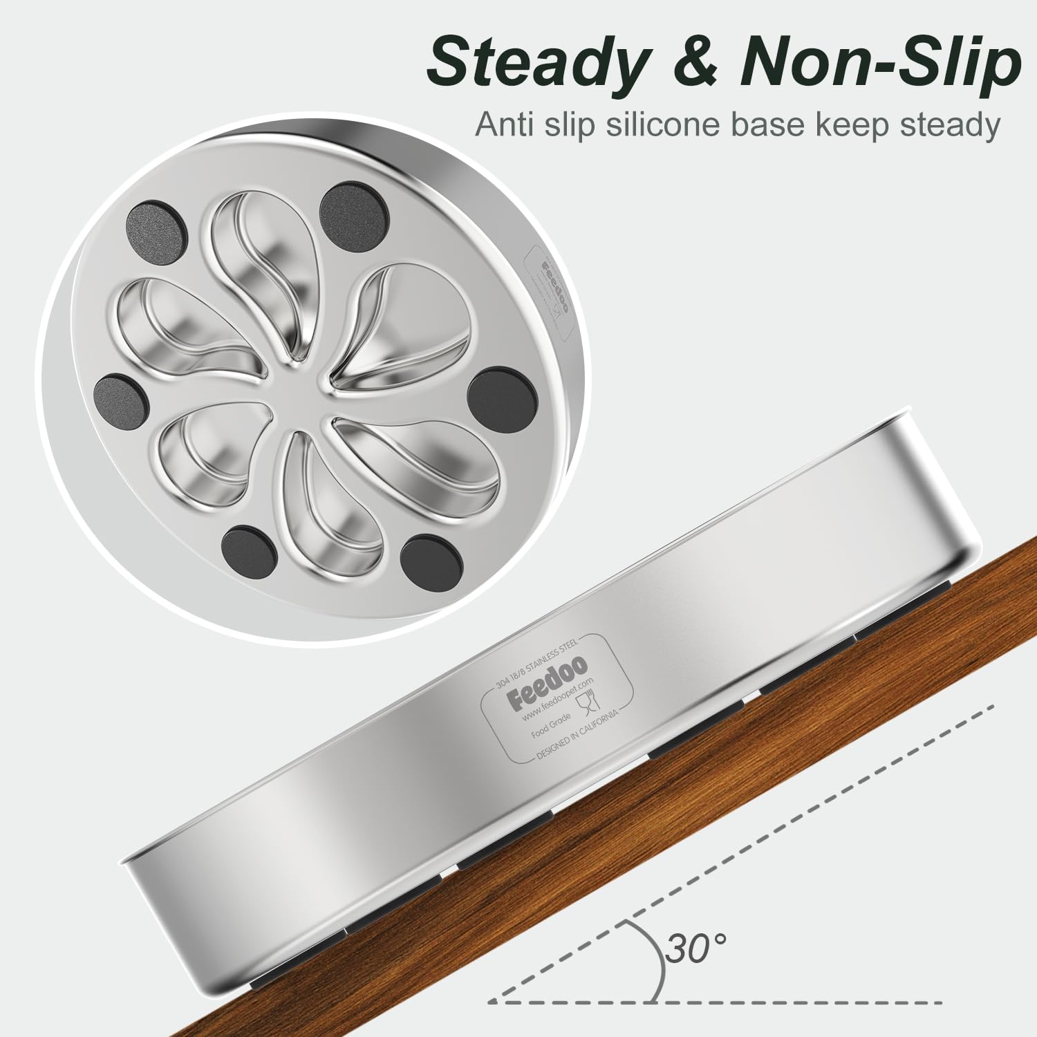 Feedoo Slow Feeder Dog Bowl – Stainless Steel, Non-Slip, Dishwasher Safe (2 Pack)