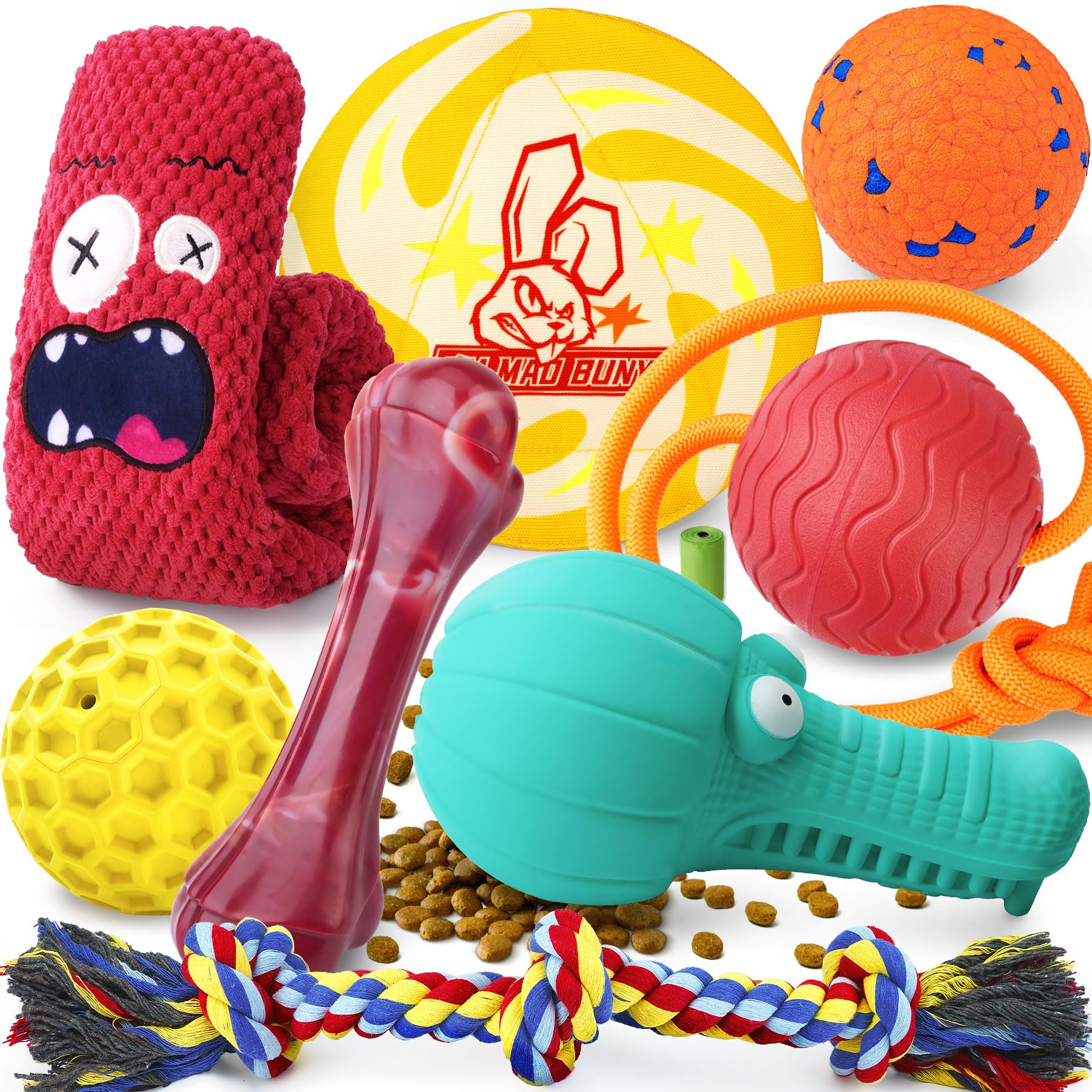 Heavy Duty Dog Toys 9 Pack – Indestructible Toys for Large & Medium Dogs