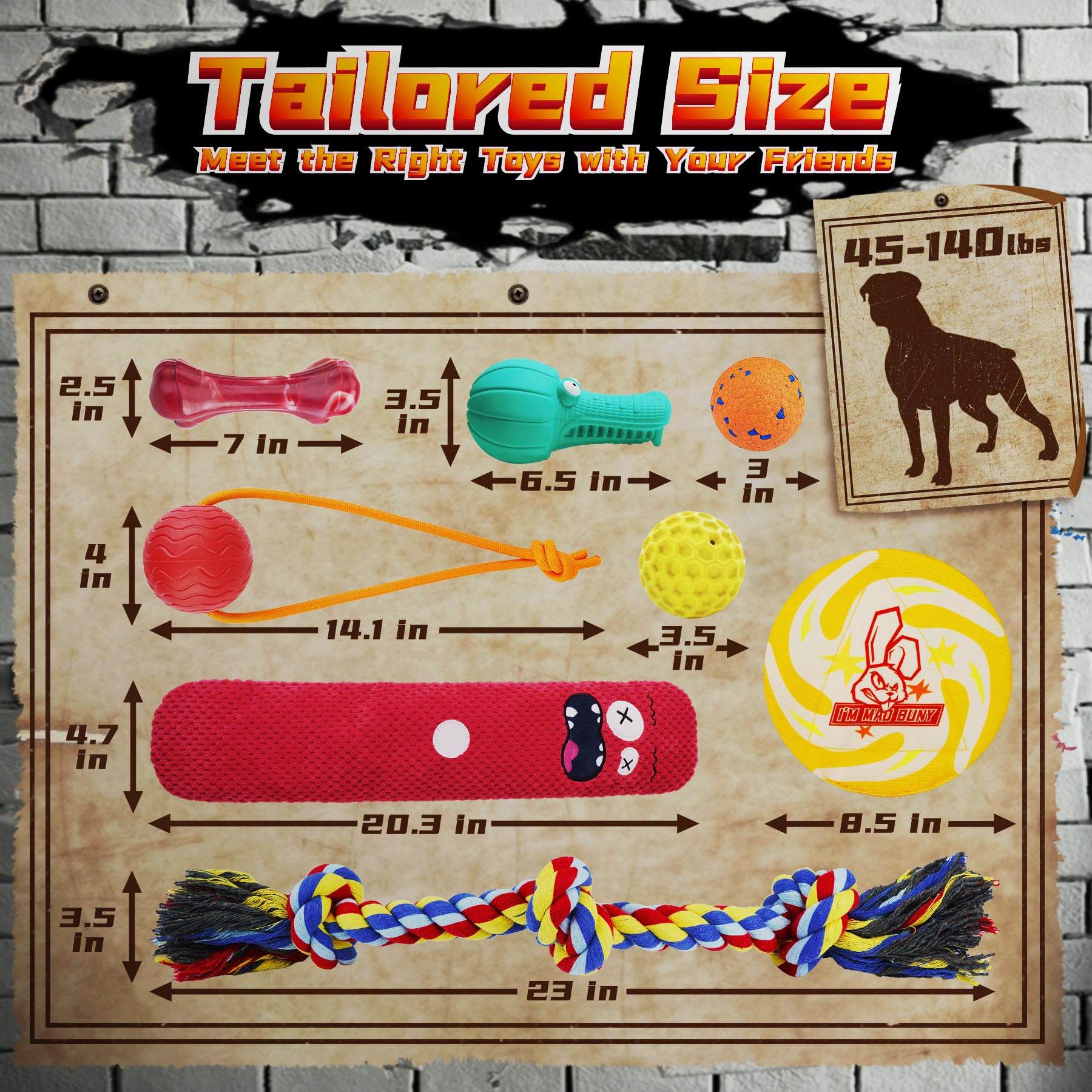 Heavy Duty Dog Toys 9 Pack – Indestructible Toys for Large & Medium Dogs