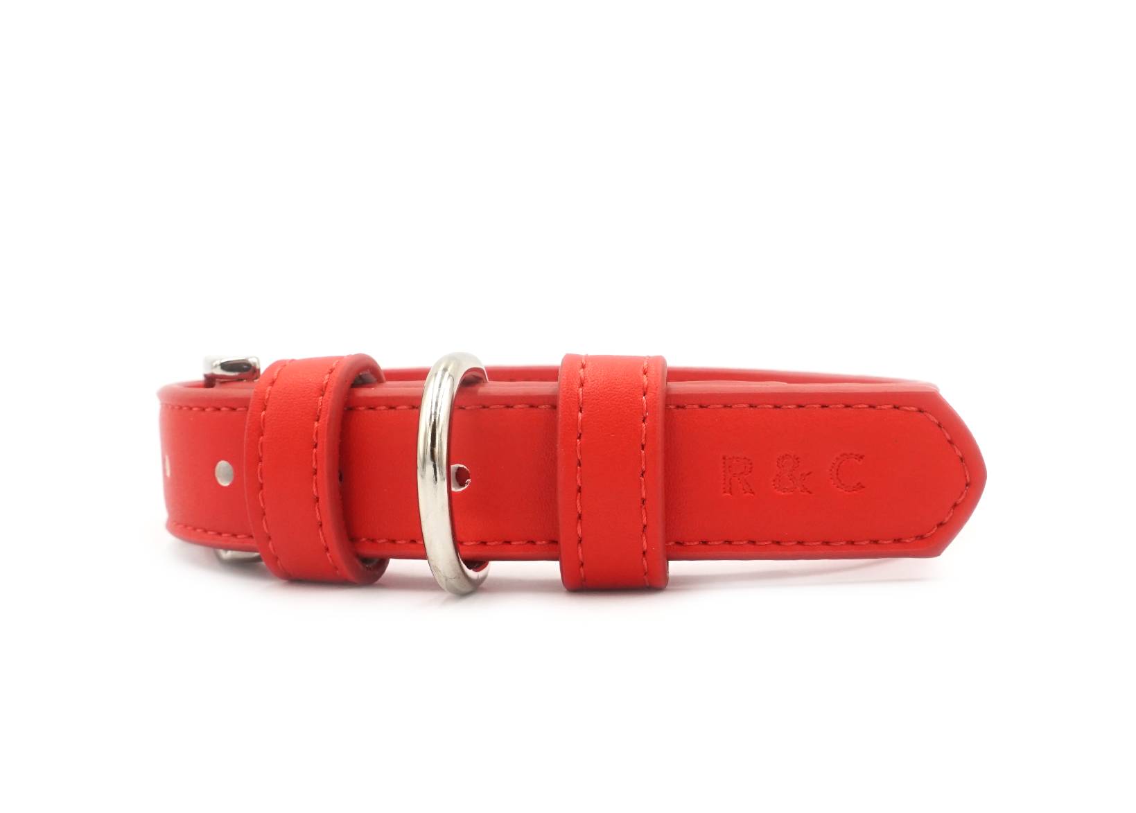 Ralph & Co Red Vegan Leather Dog Collar – Luxury Italian-Made