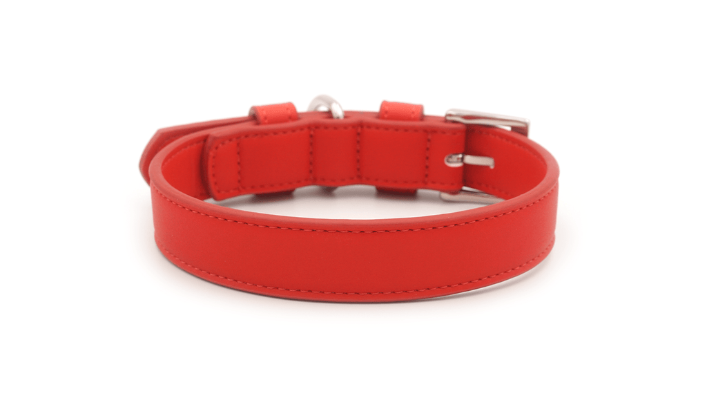 Ralph & Co Red Vegan Leather Dog Collar – Luxury Italian-Made