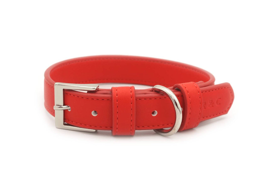 Ralph & Co Red Vegan Leather Dog Collar – Luxury Italian-Made